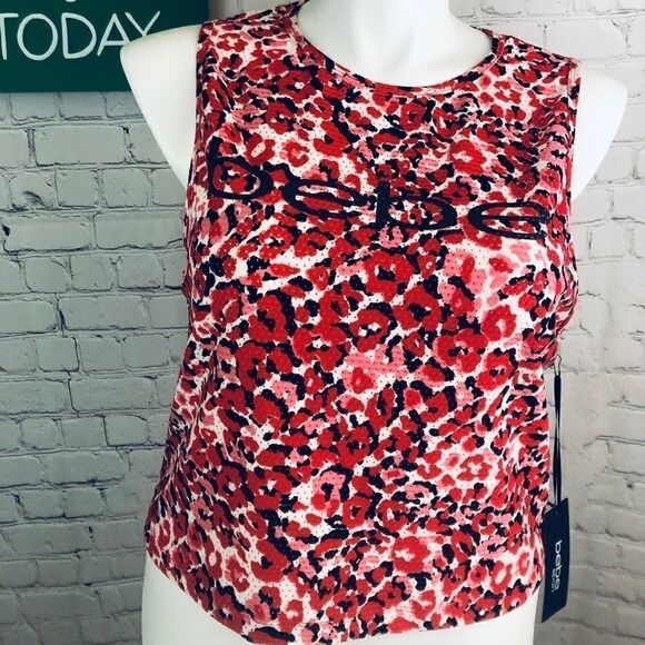 Bebe red black white sleeveless tank - Picture 1 of 4